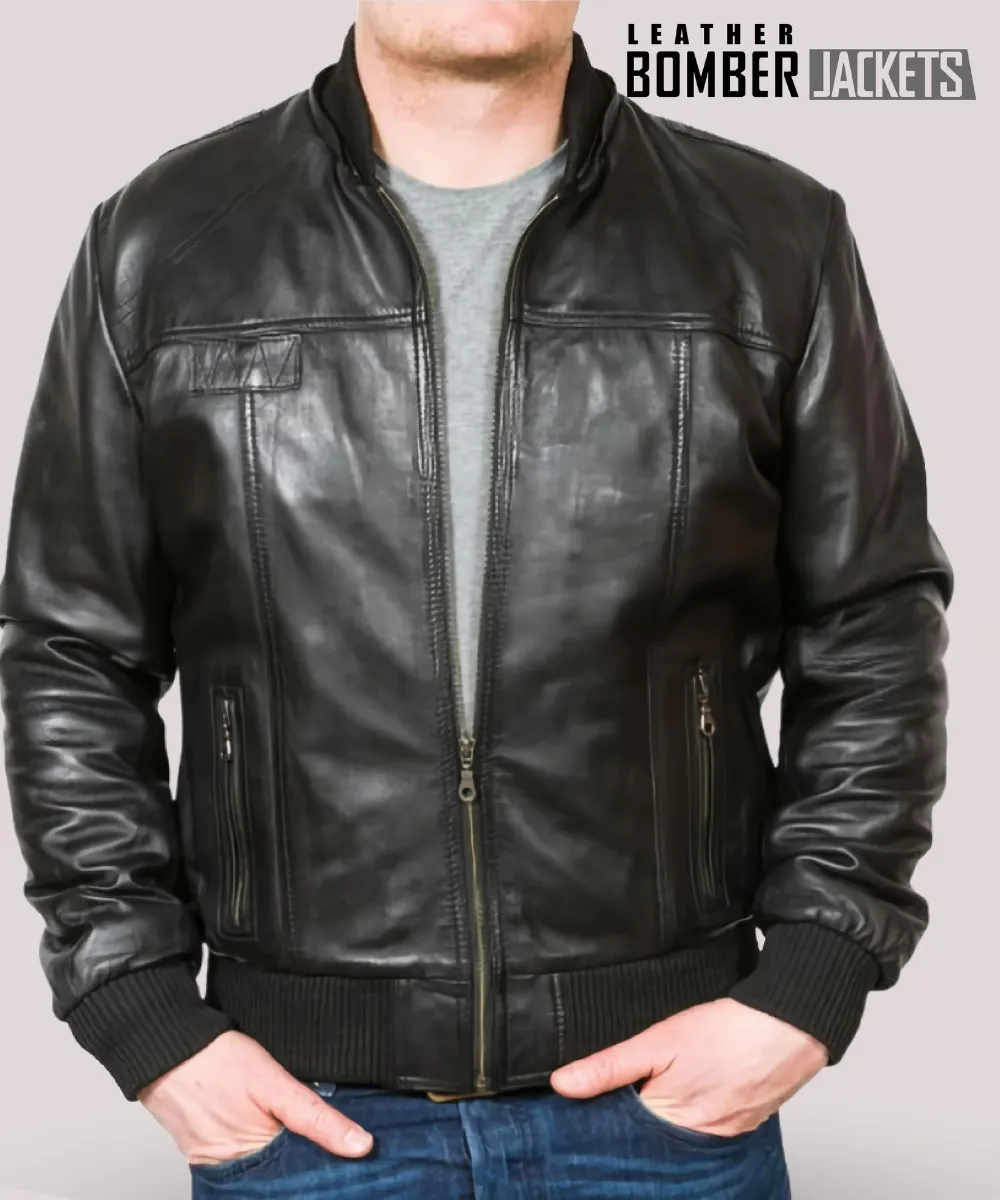Black-mens-leather-bomber-jacket-with-hood-full-front-view-stylish-streetwear-outerwear-zip-up-closure-urban-fashion-for-fall-and-winter-