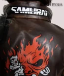 Brown-Cyberpunk-Samurai-Jacket-with-handcrafted-goatskin-leather-bold-samurai-graphics-and-cyberpunk-bomber-design-ideal-for-fans-of-Cyberpunk-2077-style