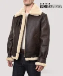 Mens-Brown-B3-Bomber-Jacket-with-shearling-lining-made-from-premium-leather-for-warmth-and-style.-Ideal-for-cold-winter-days-and-aviation-inspired-fashion.